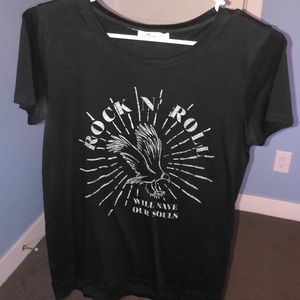 Hollister black rock n roll t-shirt